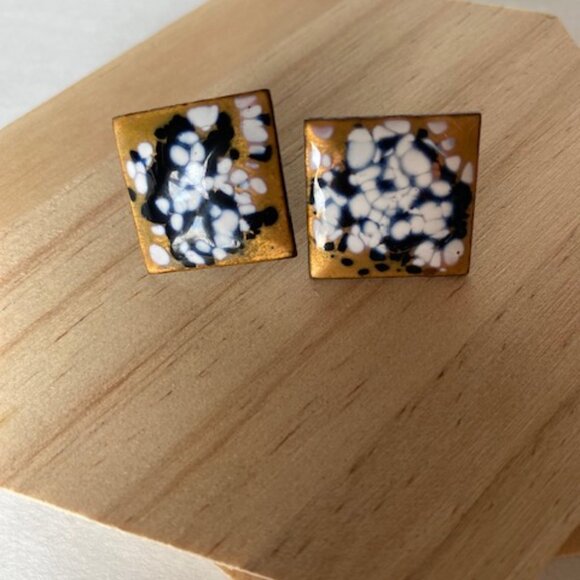 Matisse Renoir Vintage Earrings Clip on Copper base with Enamel - Picture 1 of 6